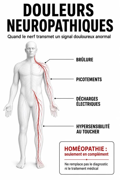 Homéopathie et douleurs neuropathiques : signes, sensations et message de prudence médicale
