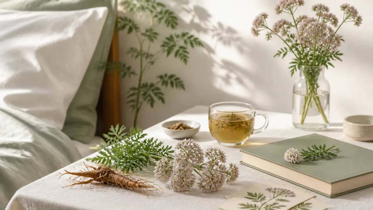Composition bento autour de la valériane et d'une tisane du soir