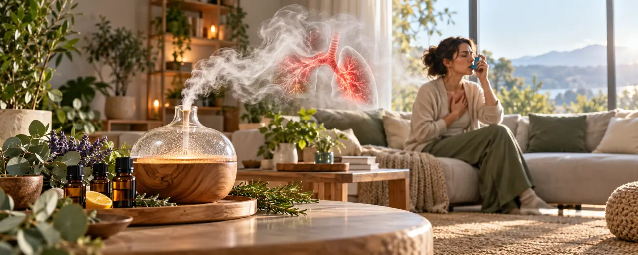 Huiles essentielles et asthme : pourquoi la diffusion peut irriter les bronches